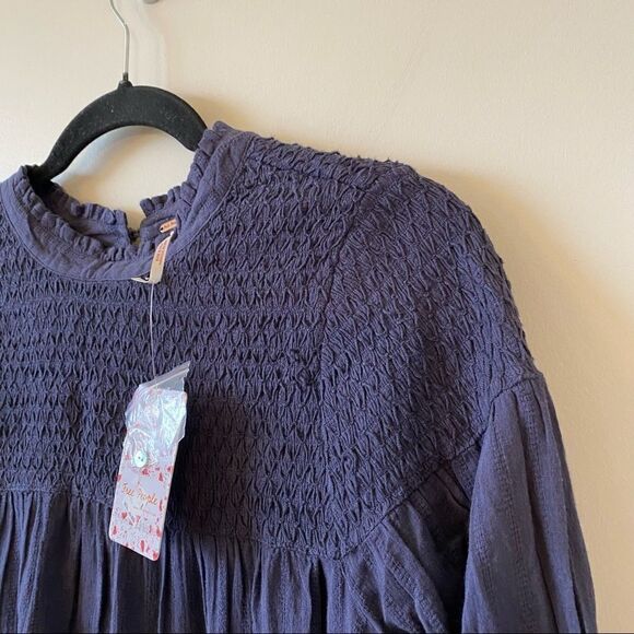 Nwt-Free People Obi Mila Smocked Tunic Blouse - Picture 6 of 15